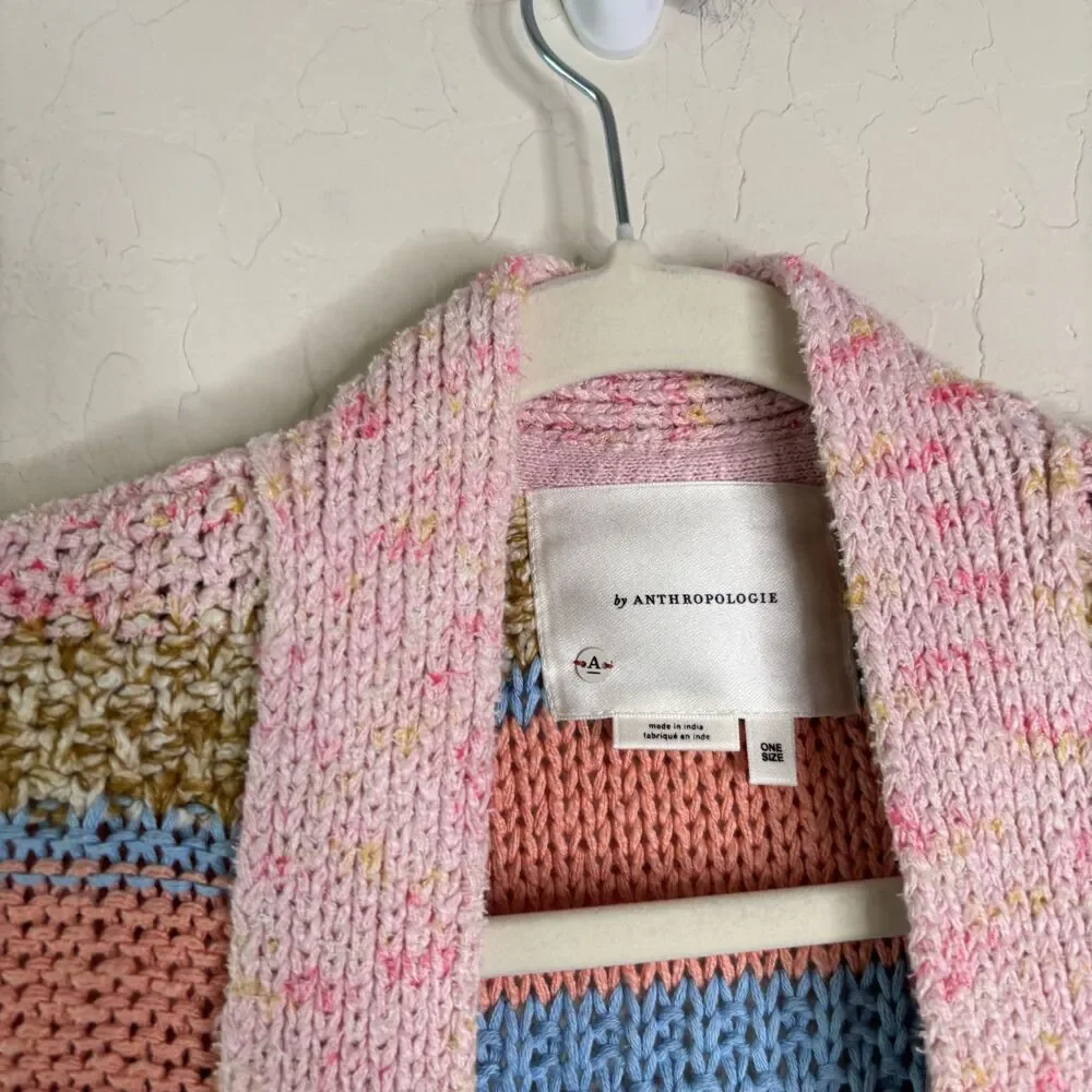 Anthropologie Textured Striped Knit Cardigan - Picture 3 of 7